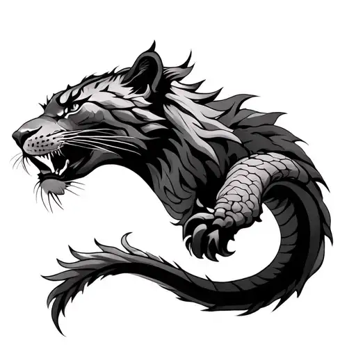 Head Of A Panther Tail Of A Dragon