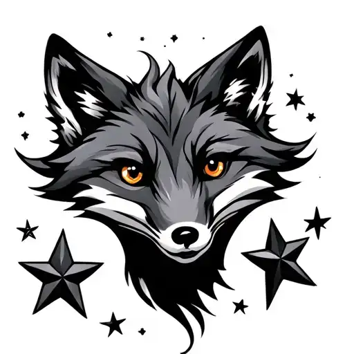 Fox And Stars Surrounding
