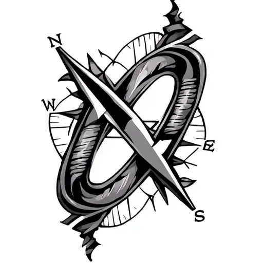 Compass Infinity Symbol Intertwined