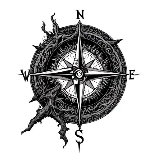 Viking Compass Odin Portrait Yggdrasil Tree