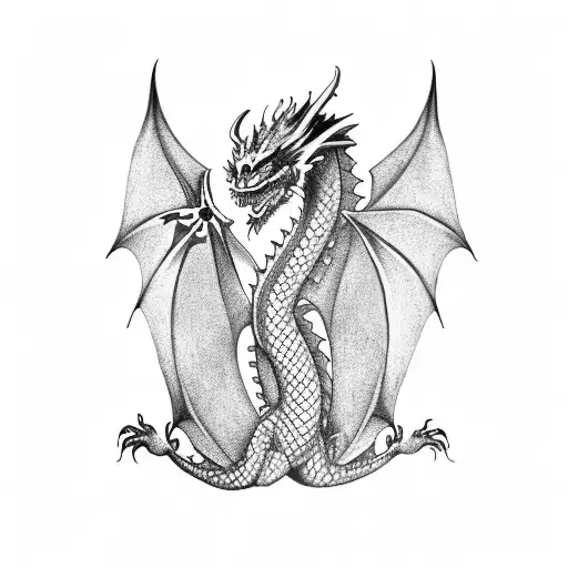 Dragon With The Word Gratitude