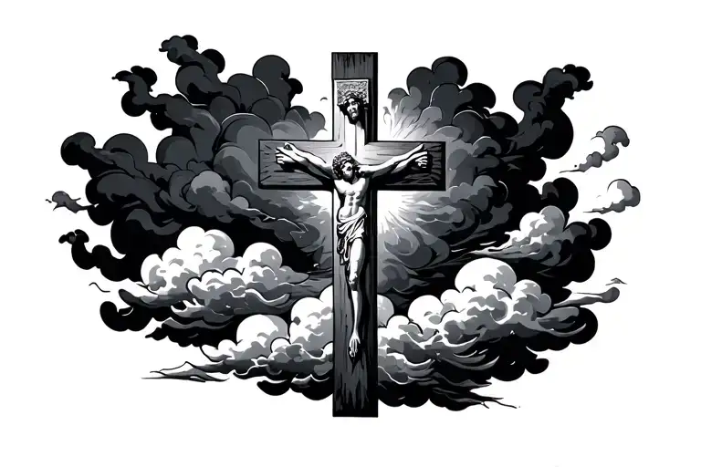 Freestyle Stuff But Christian Cross With Clouds