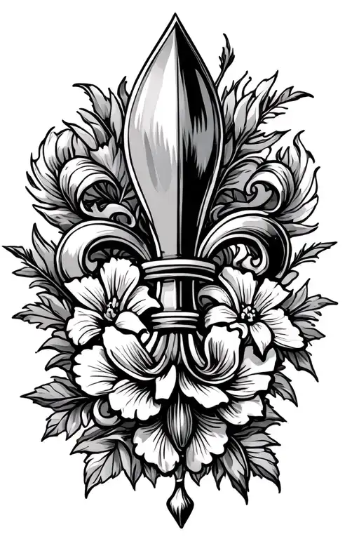 Fleur De Lys Flower In The Background