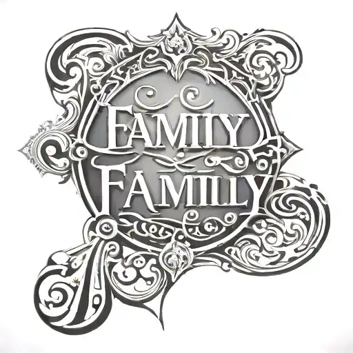 The Word Family In Arabic And English In A Style Of A Of A Illusion Painting