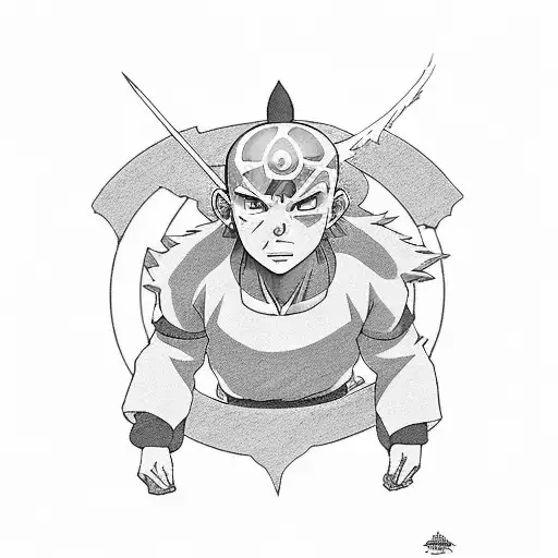 Avatar The Last Airbender And Naruto With Symbols From Both Shows But No Faces Or Characters