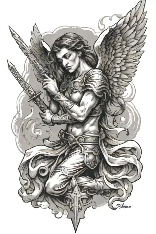 Floating Warrior Angel