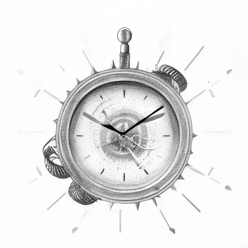 Clock With Arrow And Gear