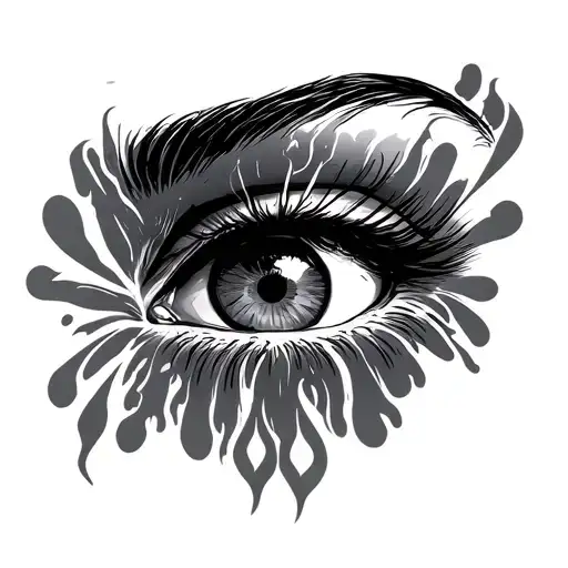 Horizontal Words With Eyes Looking Through The Middle Of The Word Horizontally