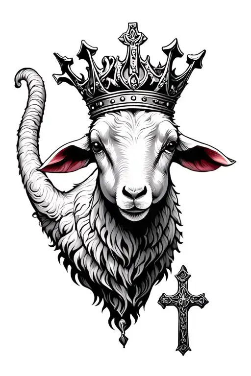 Lamb With Crown And Cross