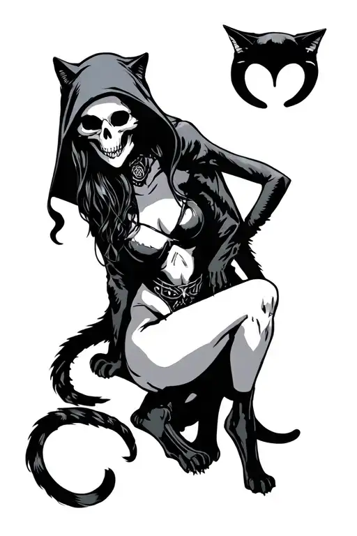 Reaper Dominating Cat Girl Sitting