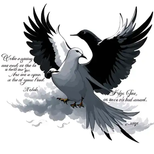 Clouds With Dove And Bible Verse