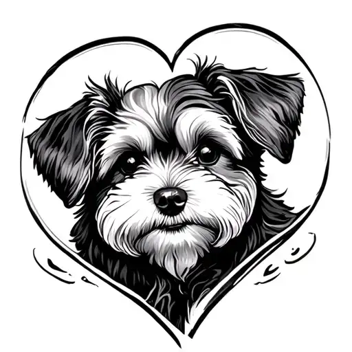 Heart Around Sweet Schnoodle Dog