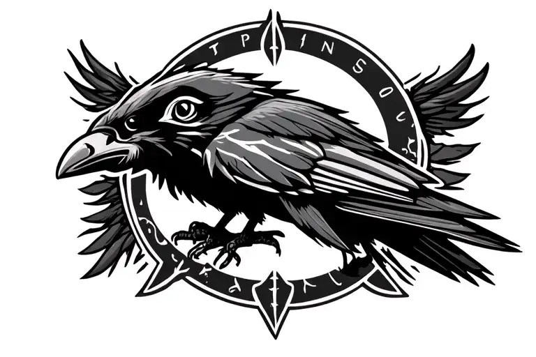 Ravens Nordic Hugin Munin With Type O Negative Symbol In Background