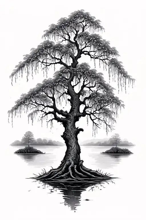 Willow Tree Surrounded By Nature