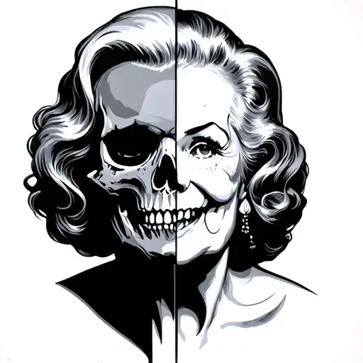 Half Skull Face Half Betty White Face