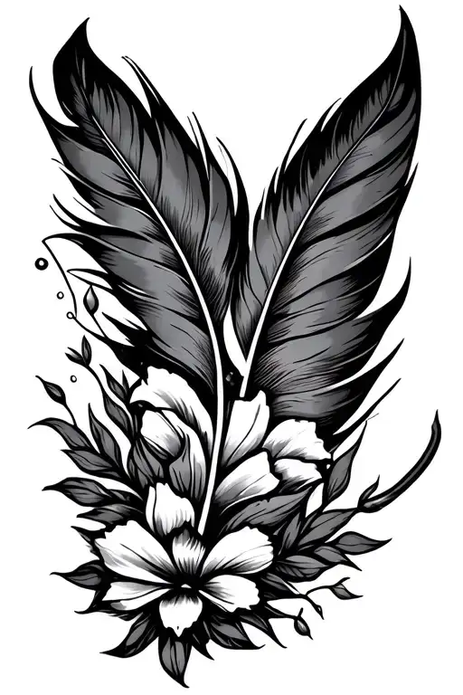 Western Floral With A Feather