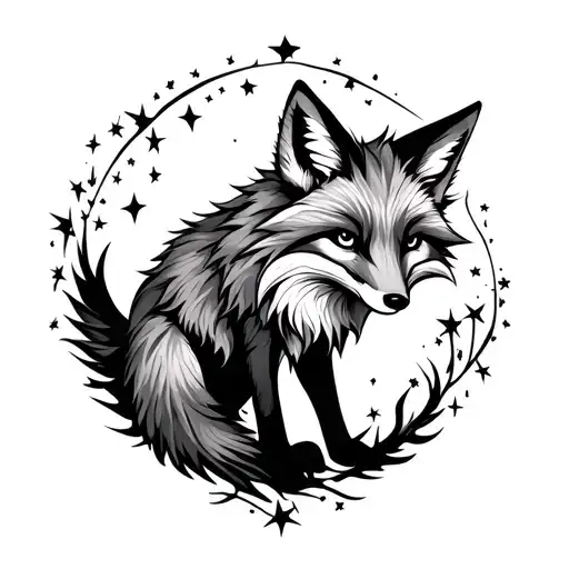 Fox And Stars Forming The Shape