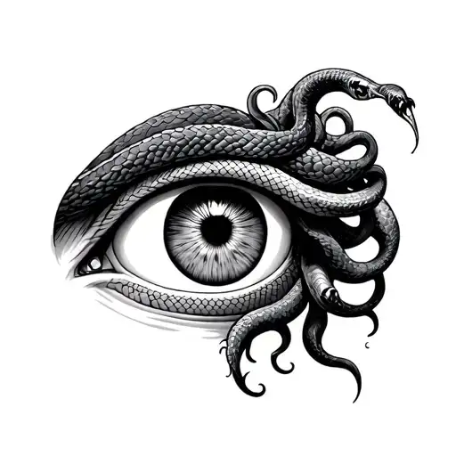 Medusa Head Snake Coming Out Of Eye