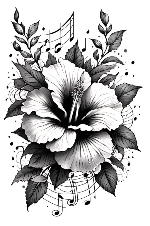Hibiscus And Music Themed