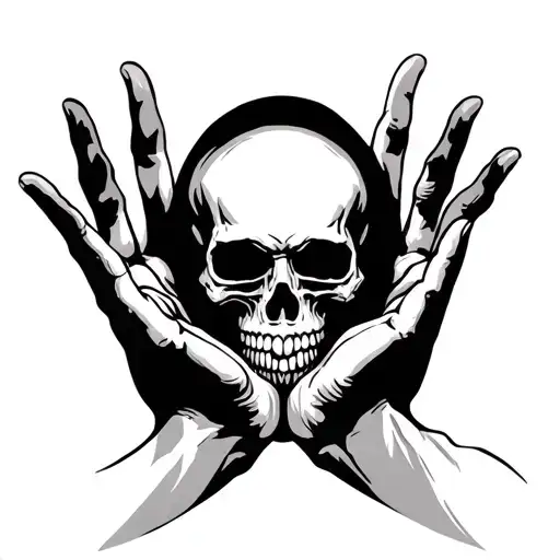 Praying Skull Hand Flipping You
