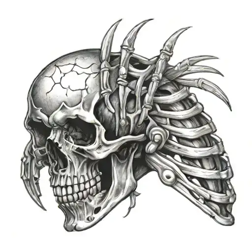 Skeleton Stabbed In Back