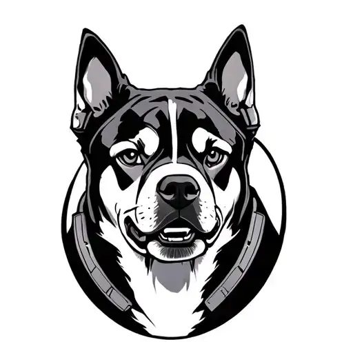 Dog Cyborg Tattoo Design