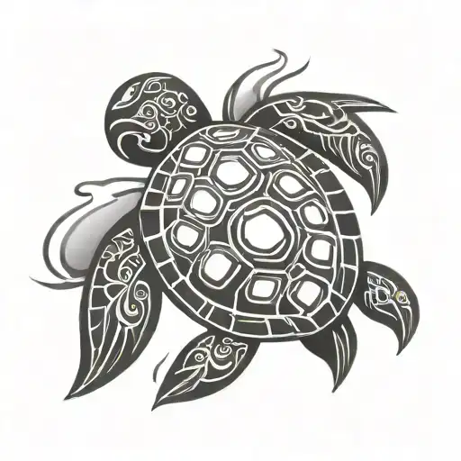 Simple Maori Sea Turtle