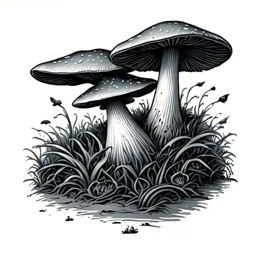 Psychedelic And Simple Mushroom