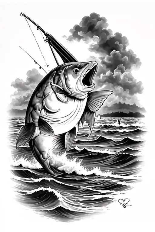 Memorial Tattoo For My Dad Who Loved The Sea And Fishing