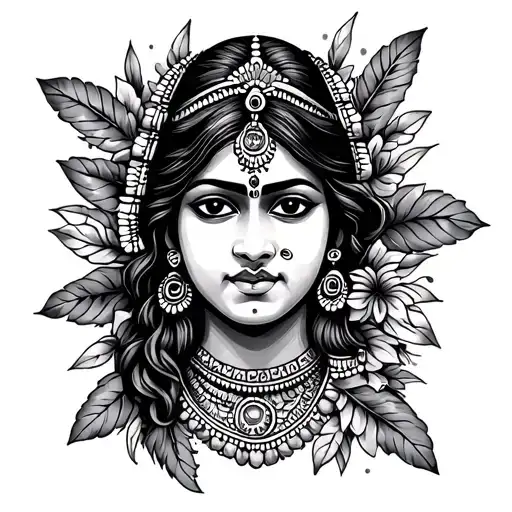 Create A Medium Size Tattoo Design Showing The Mixed Culture Of India And Honduras