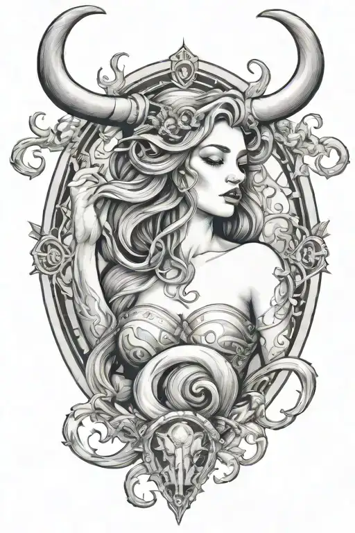 Feminine Evil Zodiac Signs Horned Aquarius Zodiac Sign