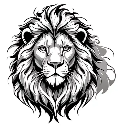 Lion Leo Zodiac Sign Tattoo Outline