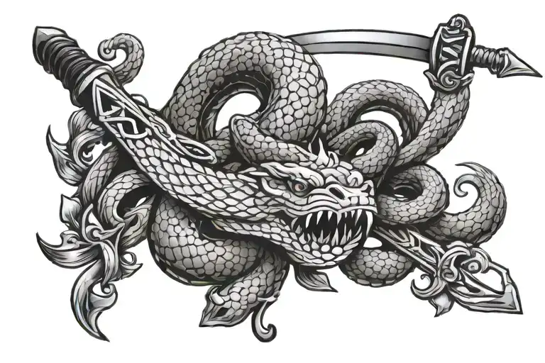 Sword Crushing Snake Head