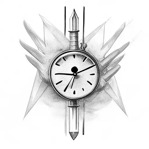 Clock With Dagger Hand