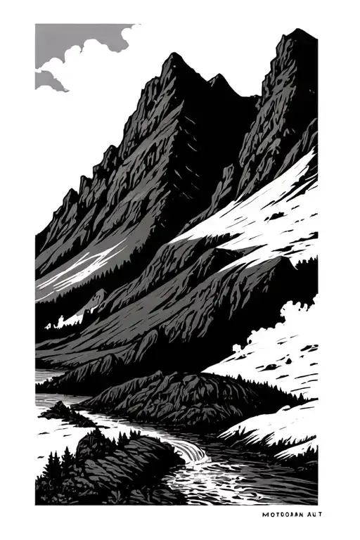 Skull Mountain Motocycle River Mindset Trail Pensive