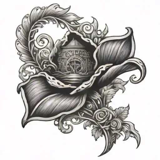 Country Style Tattoo For Chest And Rib Cage