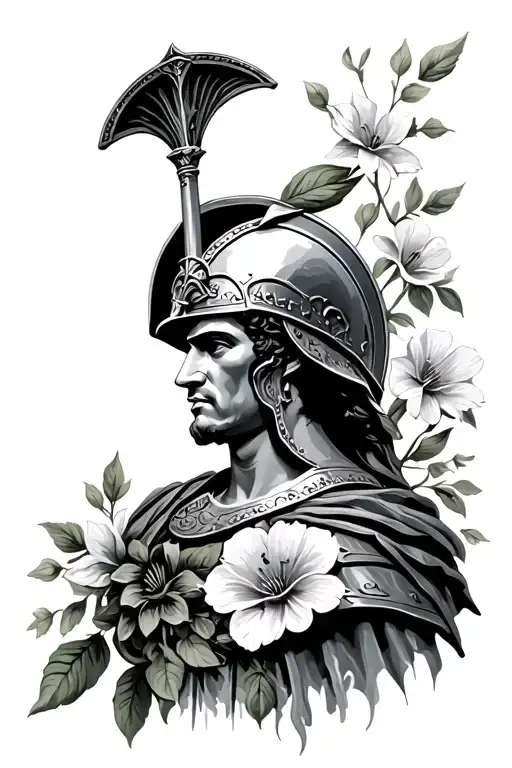 Roman Soldier And Flowers