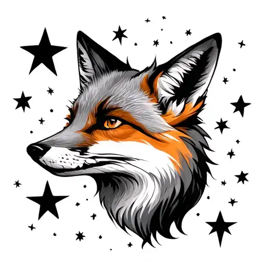 Fox And Stars Scattered