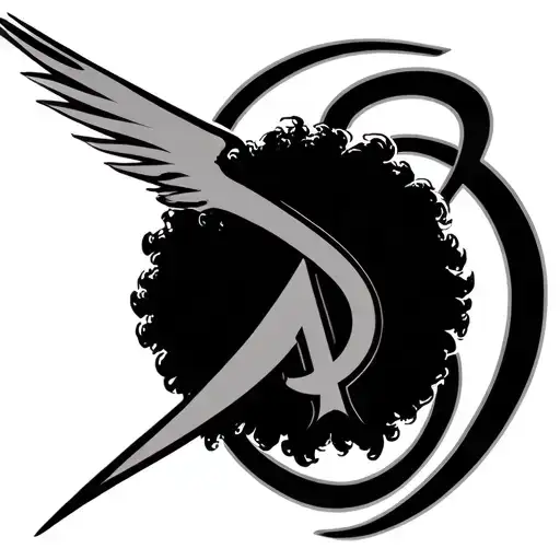 Black Afro Angle With The Als Symbol Intertwined