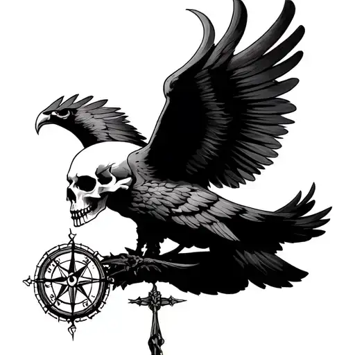 Aigle Skull With A Compass