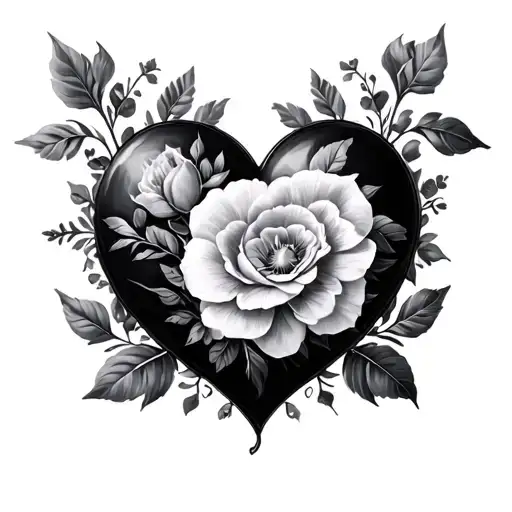 Coeur Floral Avec B 3D Representation