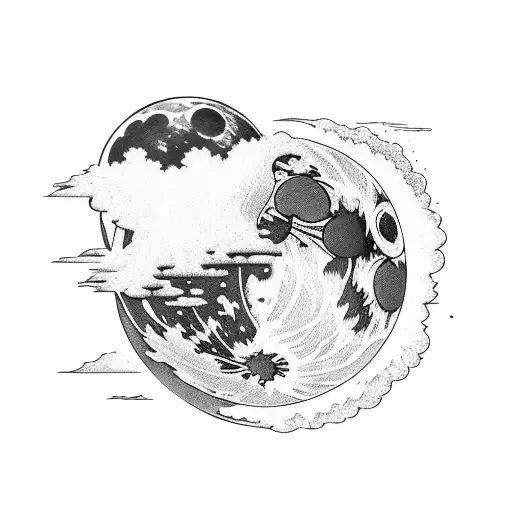 Moon And Crashing Wave