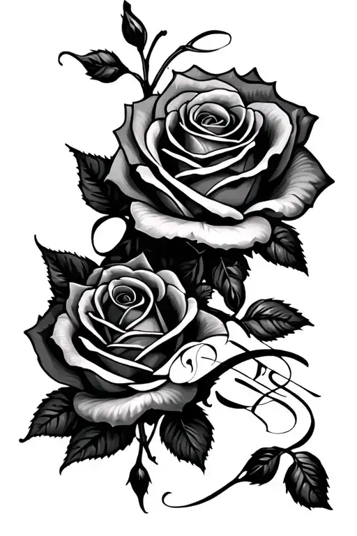 Rose And Script Sleeve