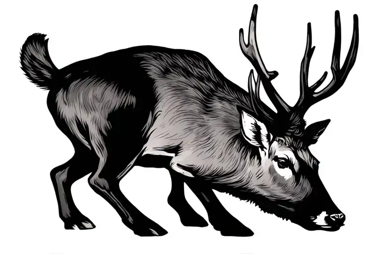 Deer Kneeling Down