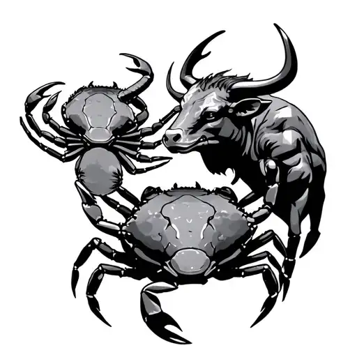 Two Cancer Crabs With One Taurus Bull And An Aquarius Man