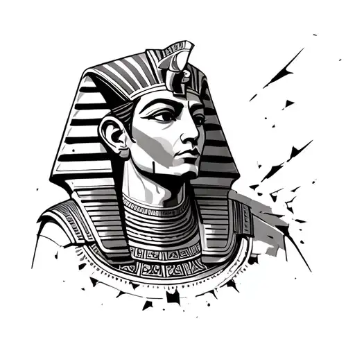 Pharaoh With Broken Statues