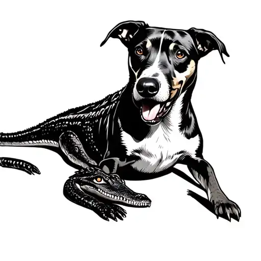 Dog And A Crocodile Mix