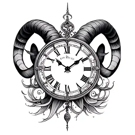 Aries Zodiac Sign Clock
