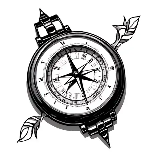 Compass And Watch Face