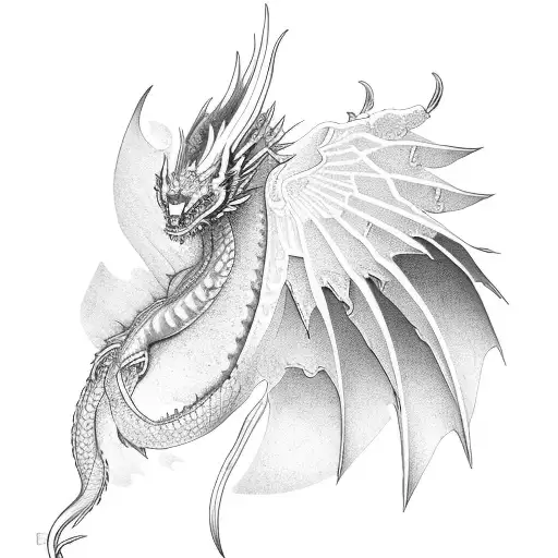 Feminim Dragon With Wings